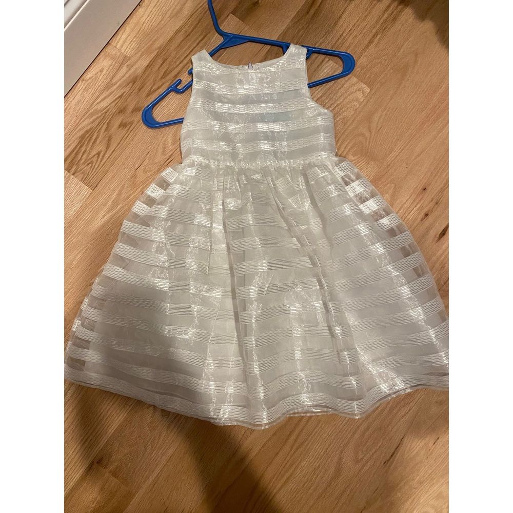 White little girl dress flower dress formal dress baptism christening communion